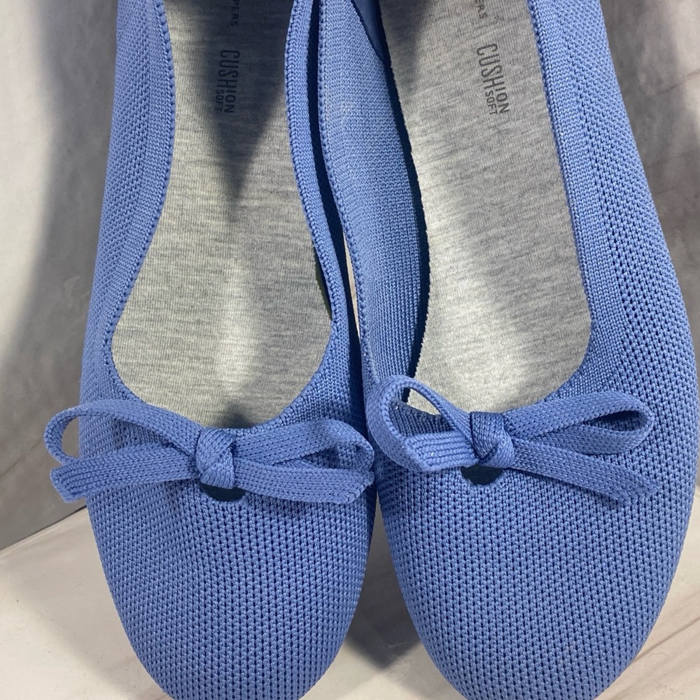 Clarks Women's Light Blue Knit Flats